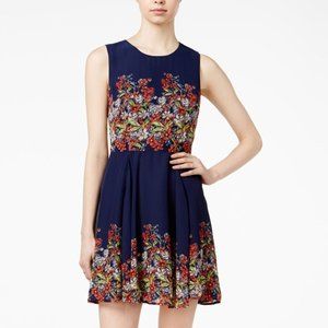 Maison Jules Navy Blue Floral Dress